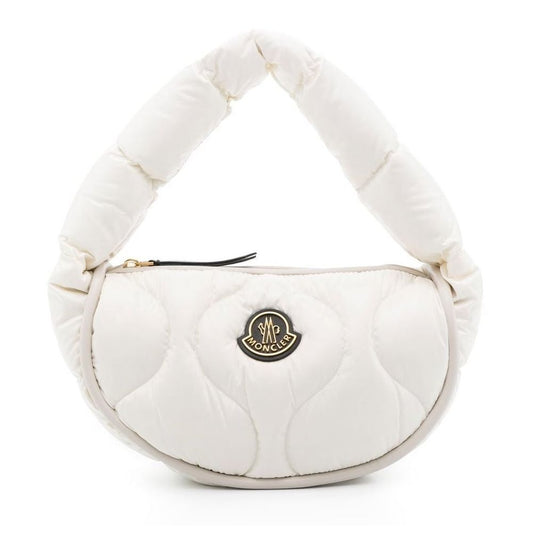 Chic Snowy White Hobo Bag with Luxe Feather Padding