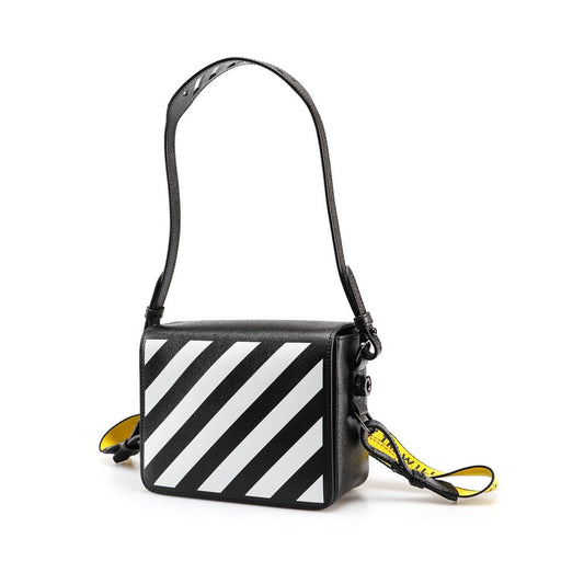 Chic Black Leather Crossbody with Iconic Diagonal Flap