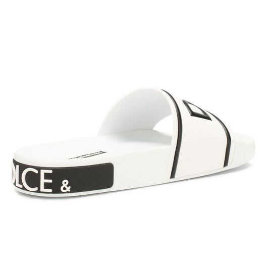 Chic White Logo Slides for Elevated Comfort