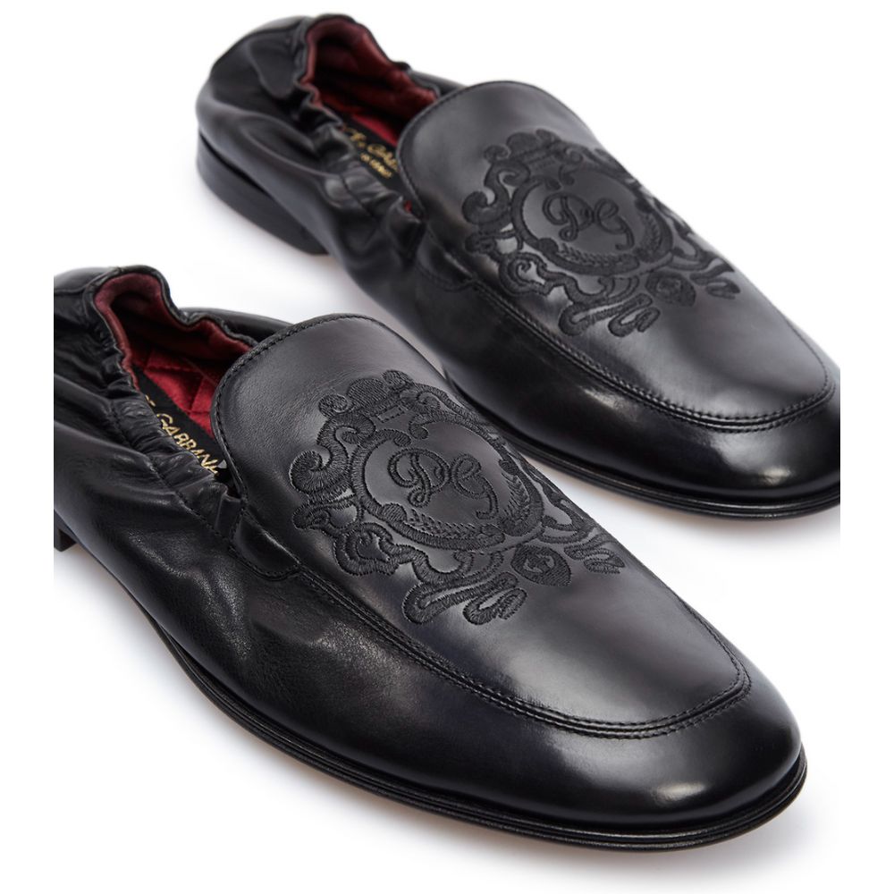 Elegant Embroidered Leather Loafers