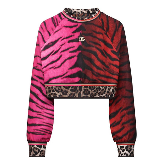 Iconic Leopard Print Short Sweatshirt