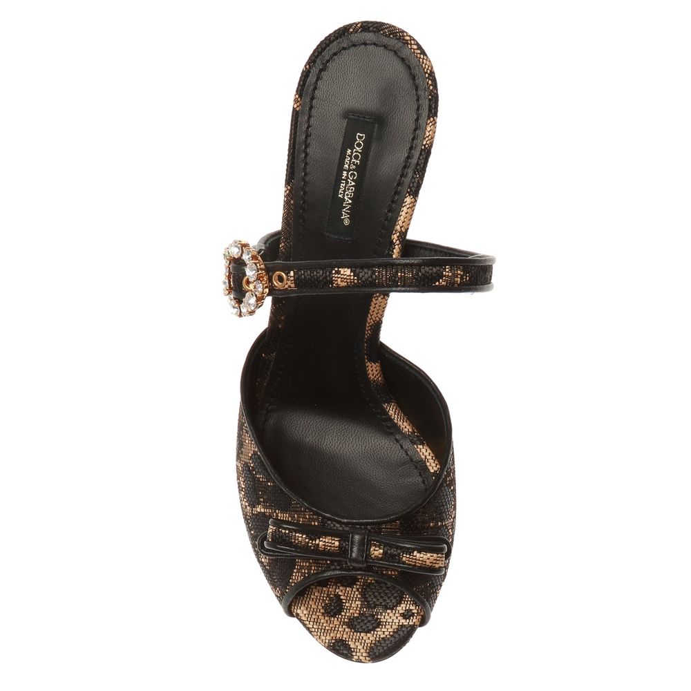 Elegant Black Lambskin Leather Sandals