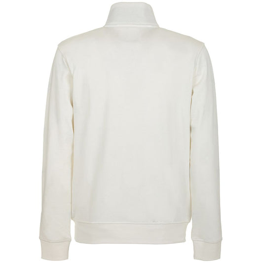 Elegant White Turtleneck Sweater with Zip Closure