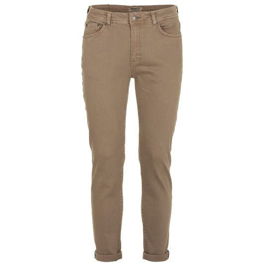 Sophisticated Brown Cotton Denim Trousers
