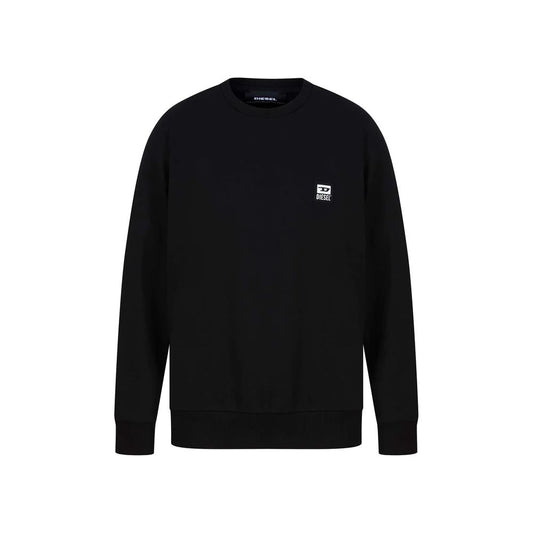 Sleek Black Cotton Blend Sweatshirt