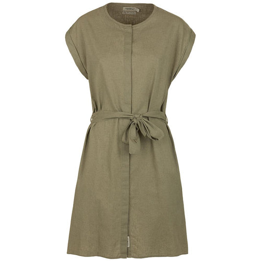 Elegant Sleeveless Cotton-Linen Blend Dress