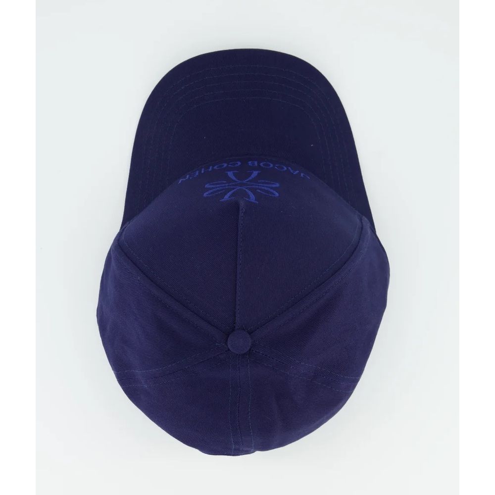 Embroidered Cotton Visor Cap in Blue