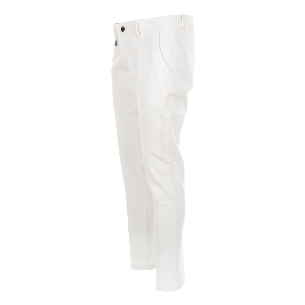 Honeycomb Cotton Chino Trousers - Pristine White