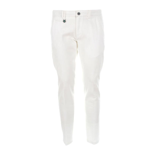 Honeycomb Cotton Chino Trousers - Pristine White