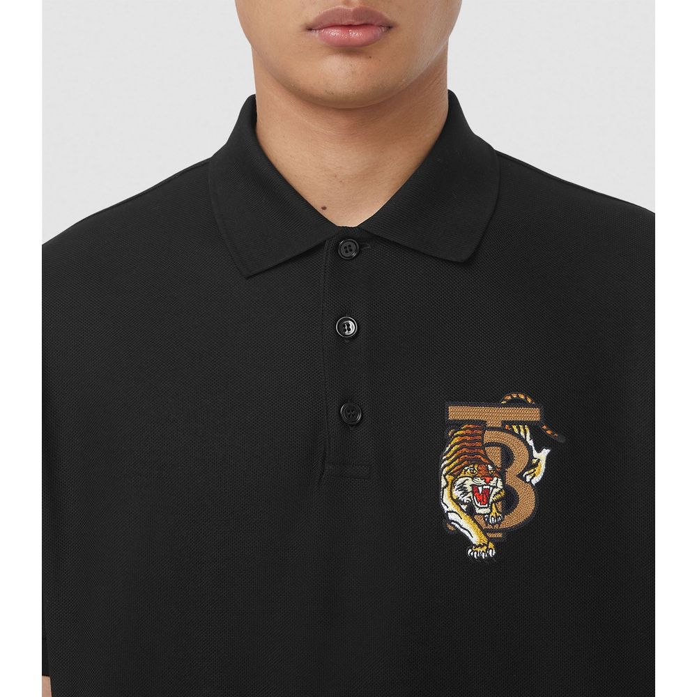 Elegant Black Cotton Polo Shirt