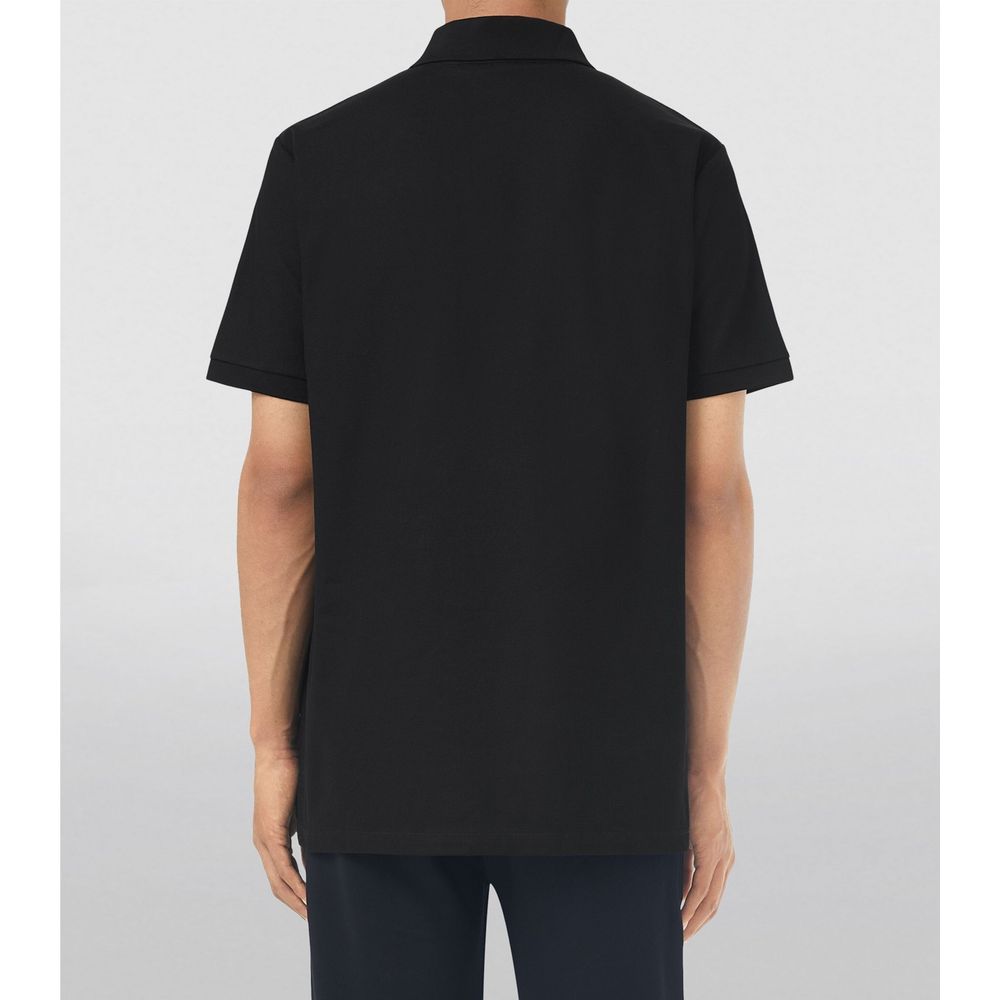 Elegant Black Cotton Polo Shirt