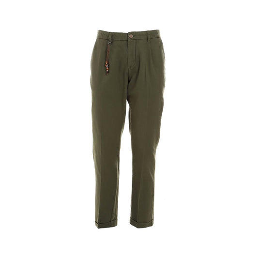 Chic Green Cotton Chino Trousers