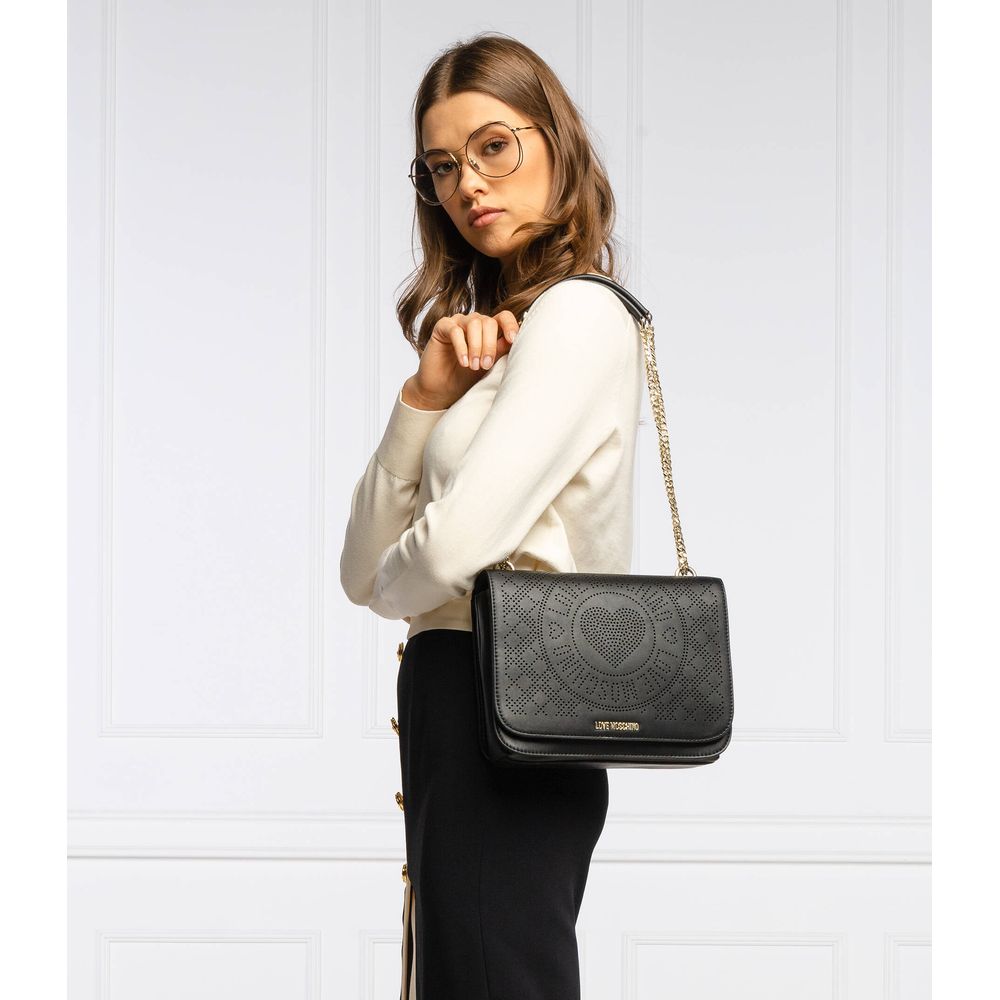 Elegant Faux Leather Crossbody Bag - Chic Silver Accents