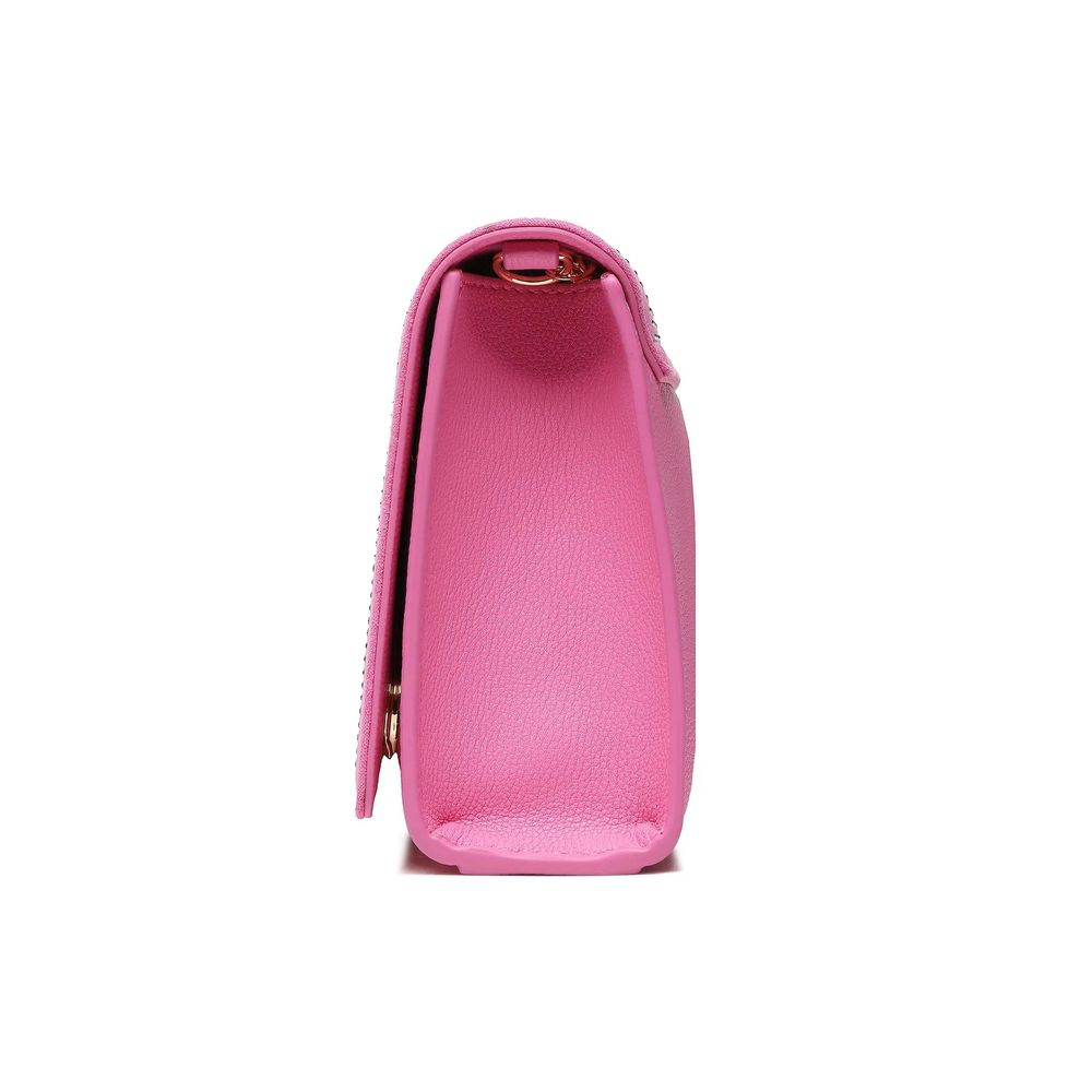 Chic Pink Rhinestone-Studded Shoulder Bag