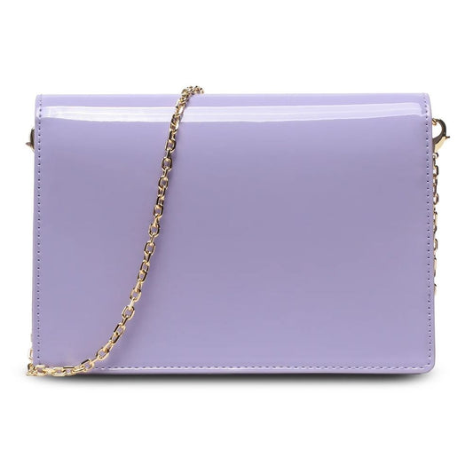 Elegant Purple Shoulder Bag with Gold Accents