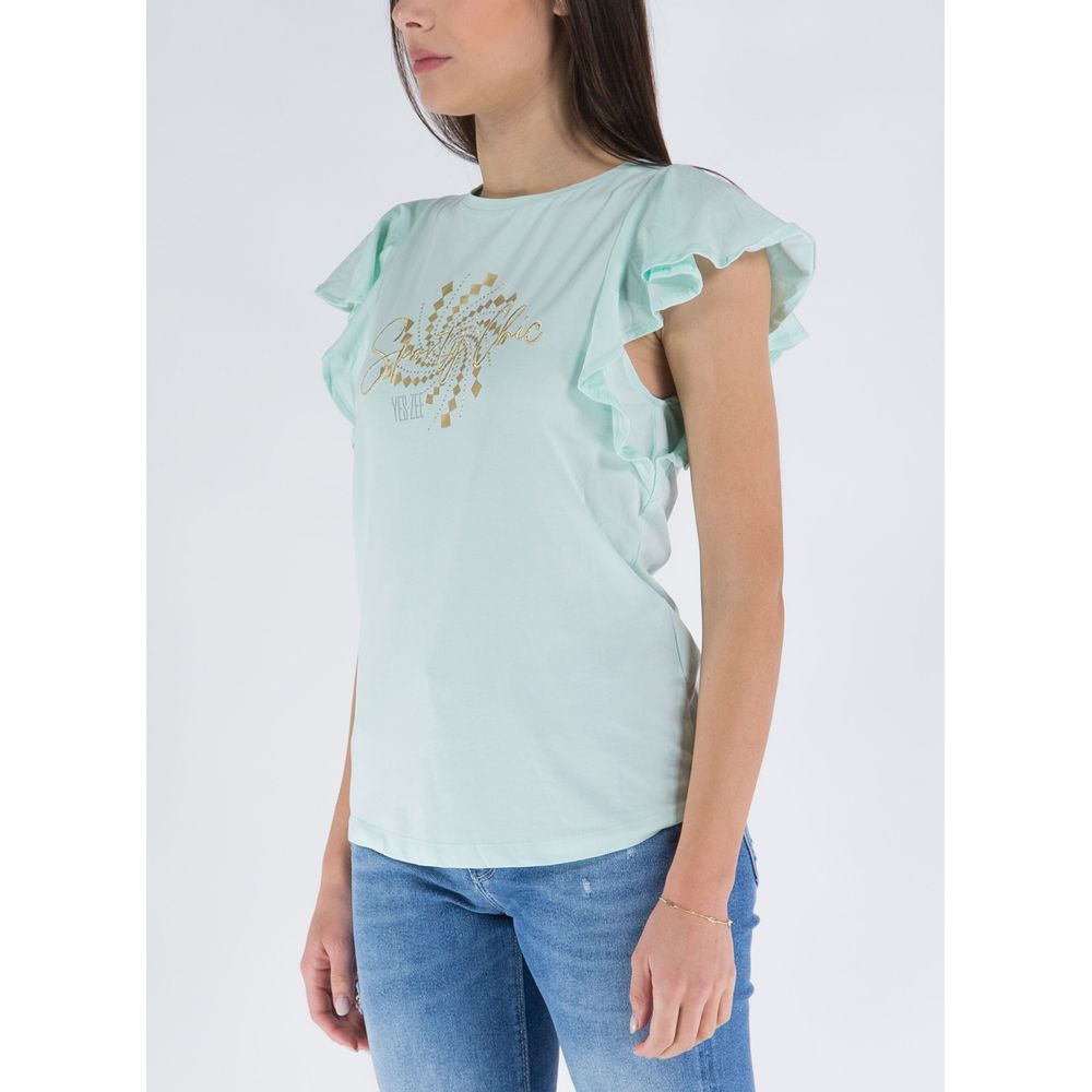 Sporty Chic Embroidered Crew Neck Tee