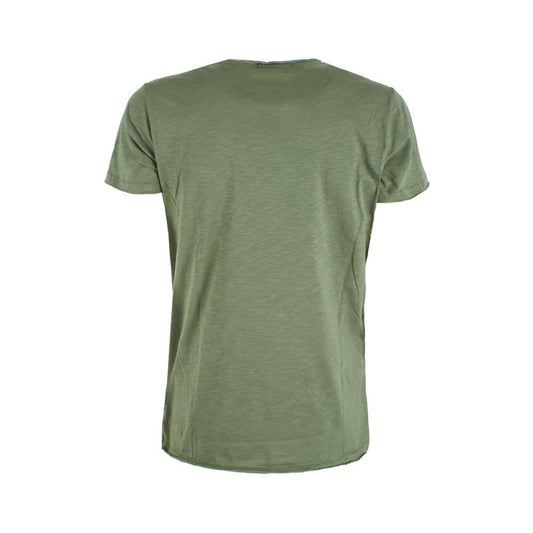 Chic V-Neck Cotton Tee with Front Pocket