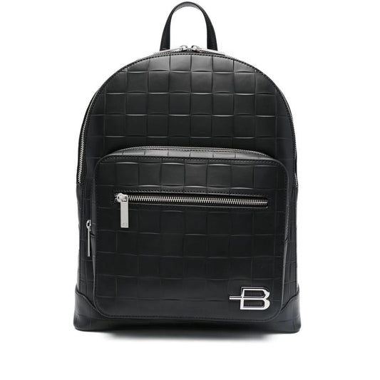 Chic Woven Leather Backpack - Compact & Versatile