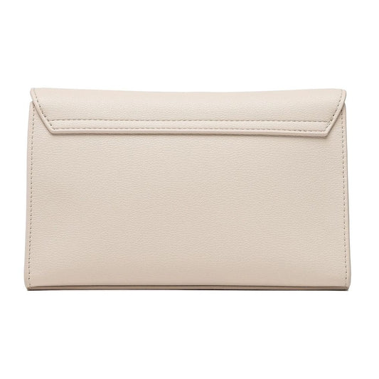 Elegant White Faux Leather Crossbody Handbag