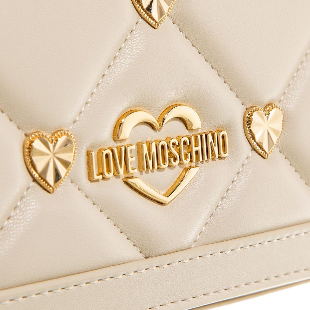 Chic White Faux Leather Crossbody Bag
