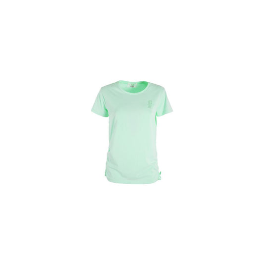 Chic Green Crew-Neck Tee with Side Drawstrings