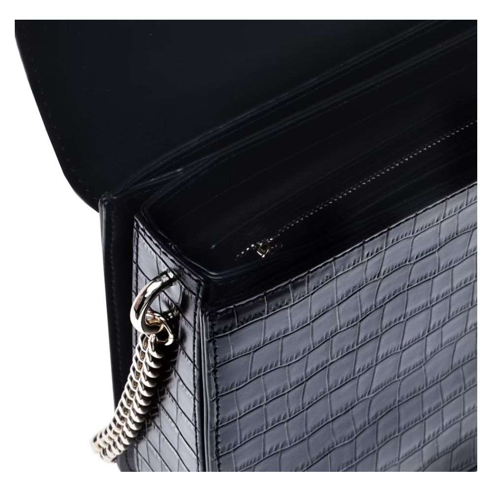 Elegant Python-Print Calfskin Shoulder Bag