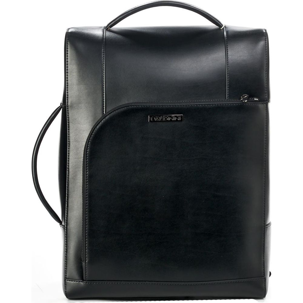 Elegant Black Calfskin Men's Backpack