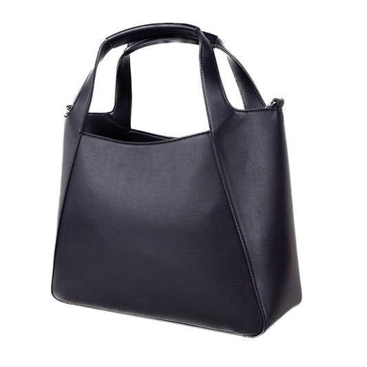 Black Artificial Leather Crossbody Bag