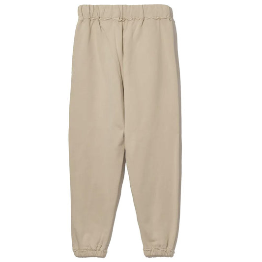 Beige Cotton Sweatpants with Frayed Details