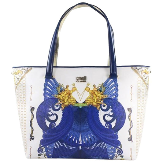 Elegant Calfskin Shopper Bag with Graphic Print