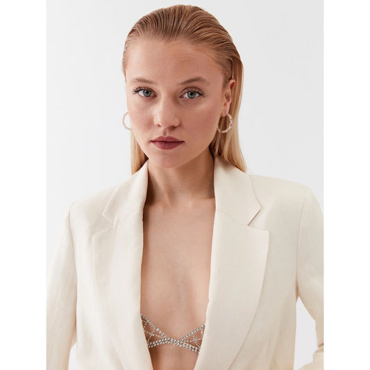 Elegant Linen Blend One-Button Jacket