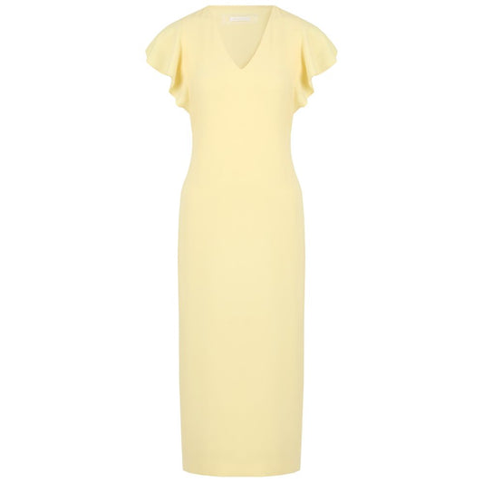Chic Yellow Elasticized Cocktail Dress