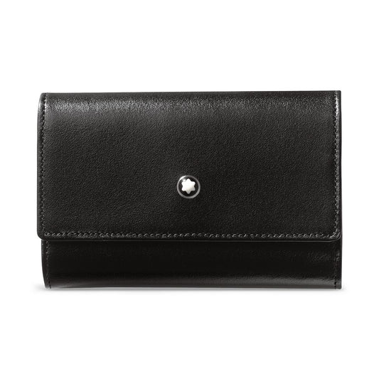 Elegant Black Calfskin Leather Key Case