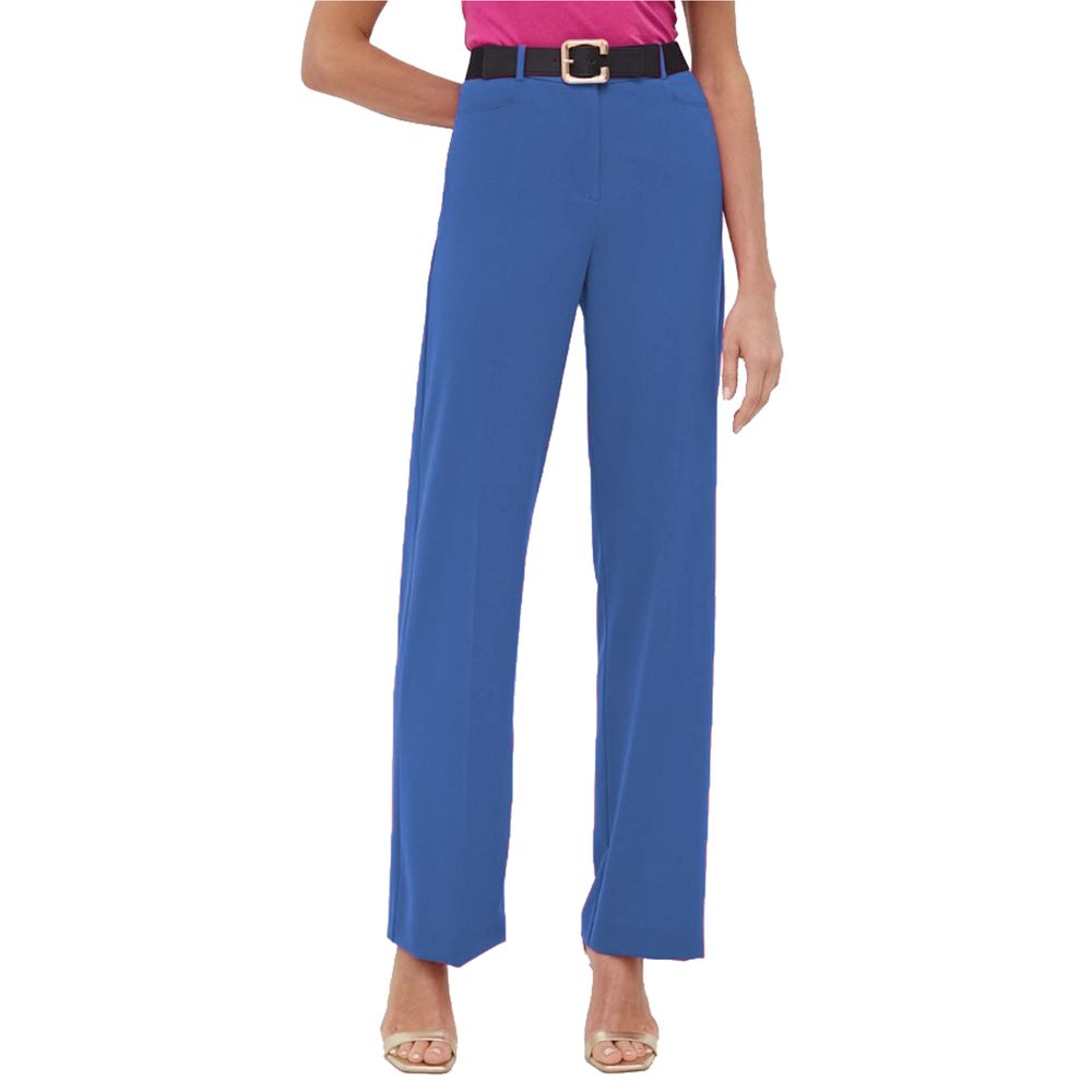 Elegant Blue Trousers for Smart Chic Style