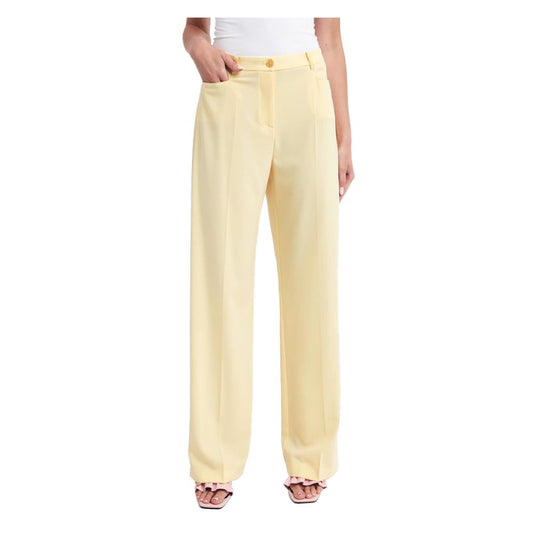 Yellow Polyester Jeans & Pant
