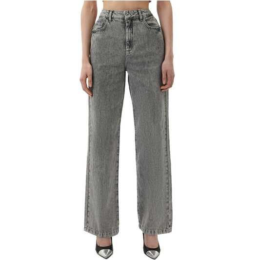 Chic Gray High-Waisted Designer Jeans