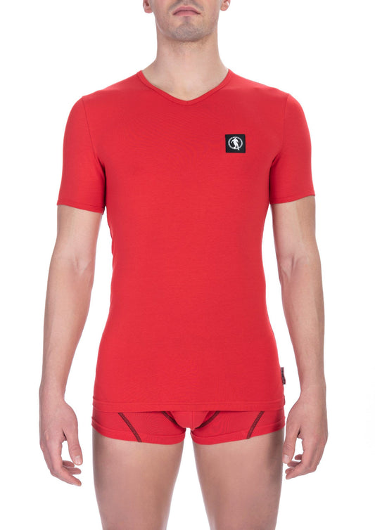 V-Neck Red T-Shirt - Sleek & Versatile
