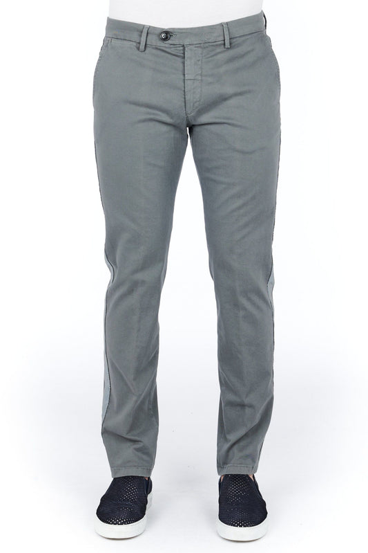 Elegant Grey Cotton Blend Trousers