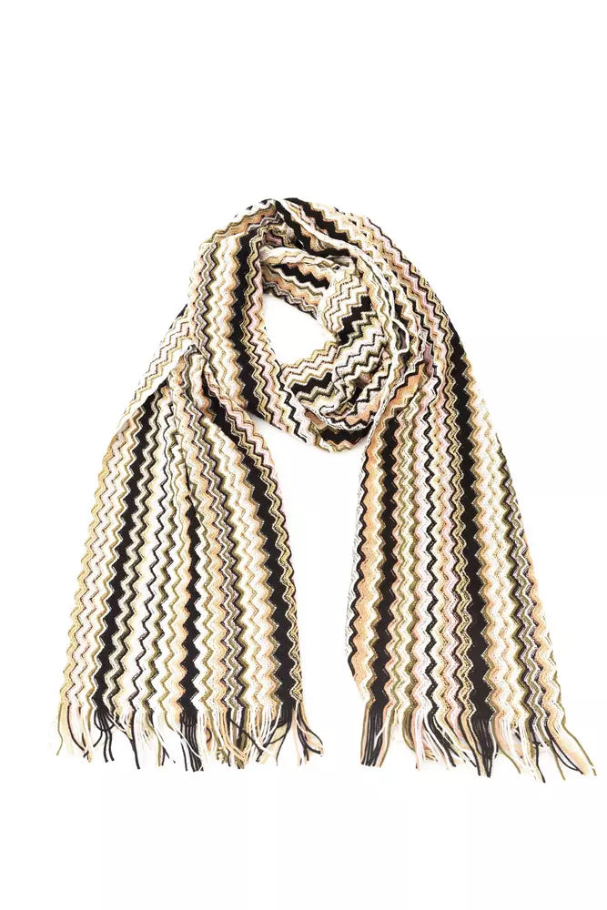 Chic Geometric Multicolor Fringed Scarf