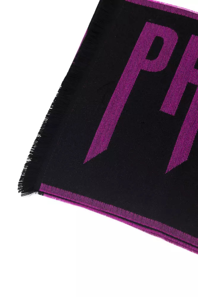 Elegant Purple Wool-Blend Scarf