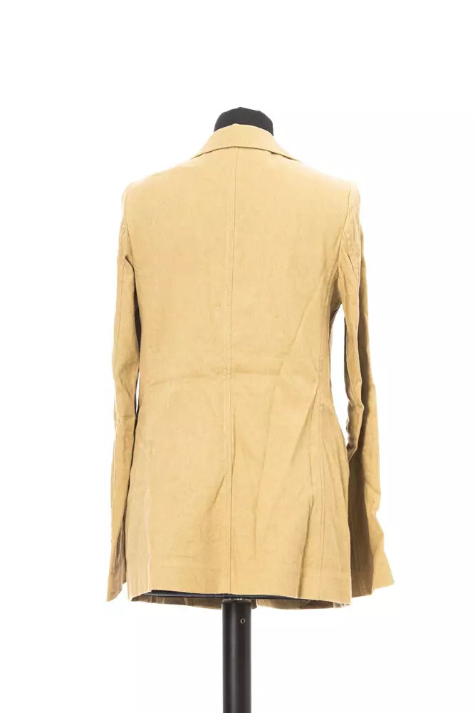 Beige Cotton-Linen Blend Jacket