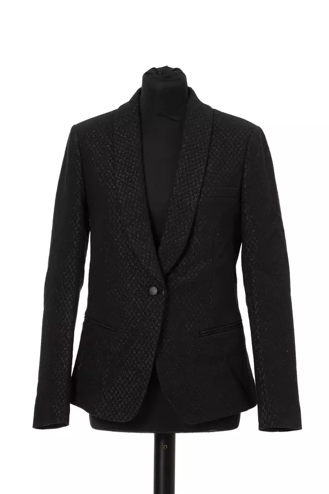 Elegant Slim Cut Fabric Jacket with Lurex Details