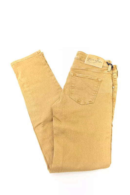 Chic Beige Vintage-Inspired Designer Jeans