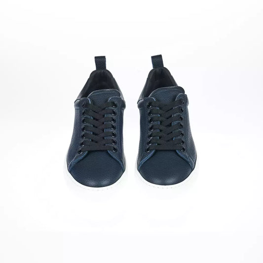 Elegant Monocolor Blue Leather Sneakers