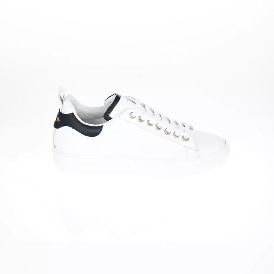 Elegant White Monocolor Leather Sneakers