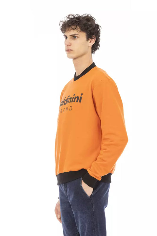 Orange Cotton Fleece Hoodie with Front Logo