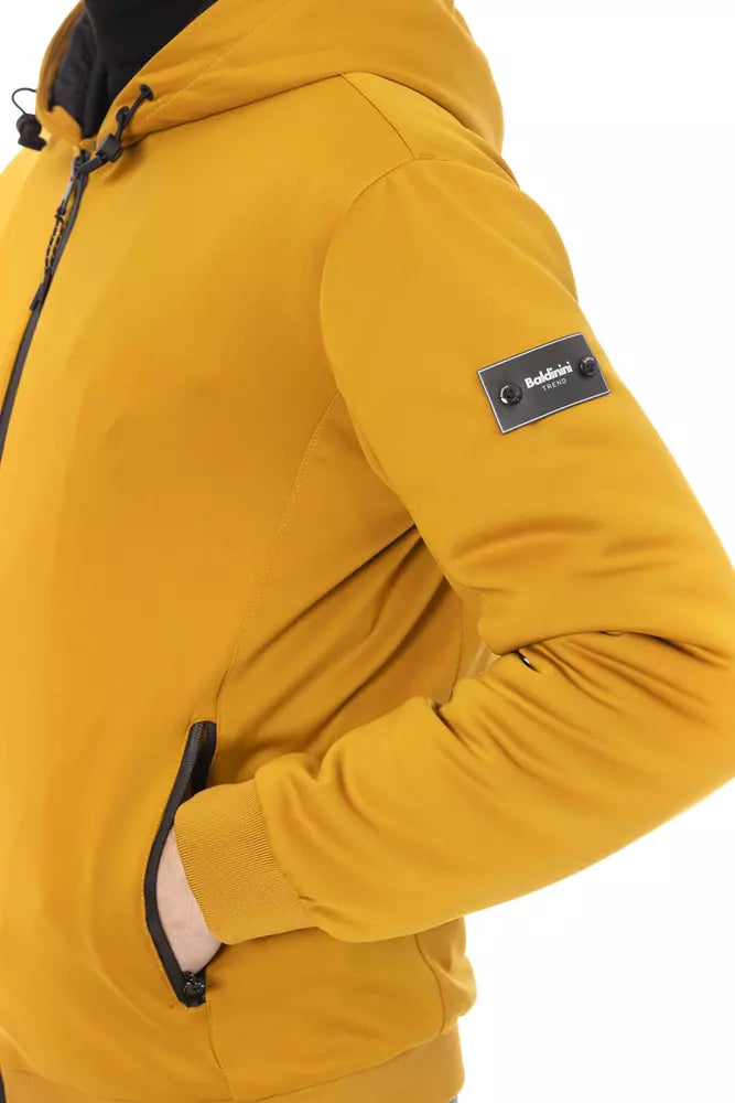 Elegant Yellow Short Hooded Jacket