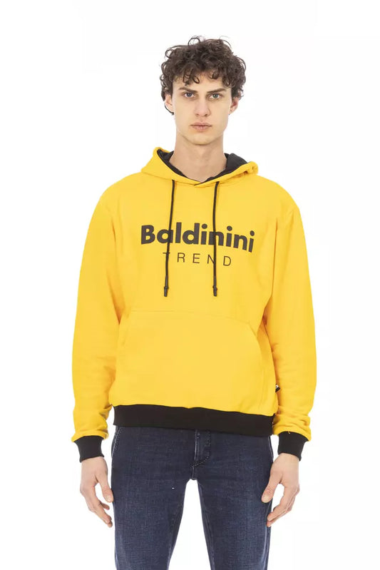 Sunshine Yellow Cotton Hoodie with Front Logo