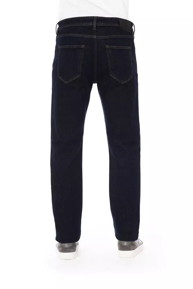 Elegant Tricolor Stitched Men’s Jeans