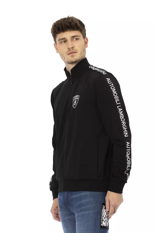 Sleek Zippered Sweatshirt with Shield Logo